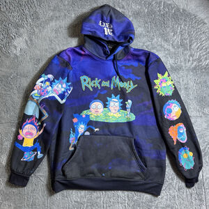 Members Only Rick & Morty Pullover Hoodie - Size Large- Adult Swim Graphic